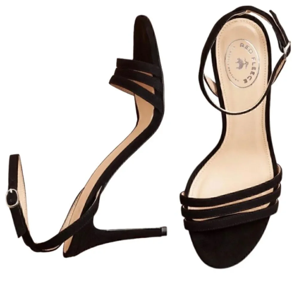 Brooks Brothers Red Fleece Suede Stiletto Sandals